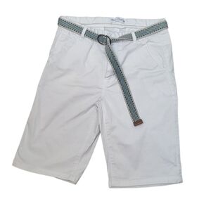 Zara Lightweight Boys Chino White Shorts Belted